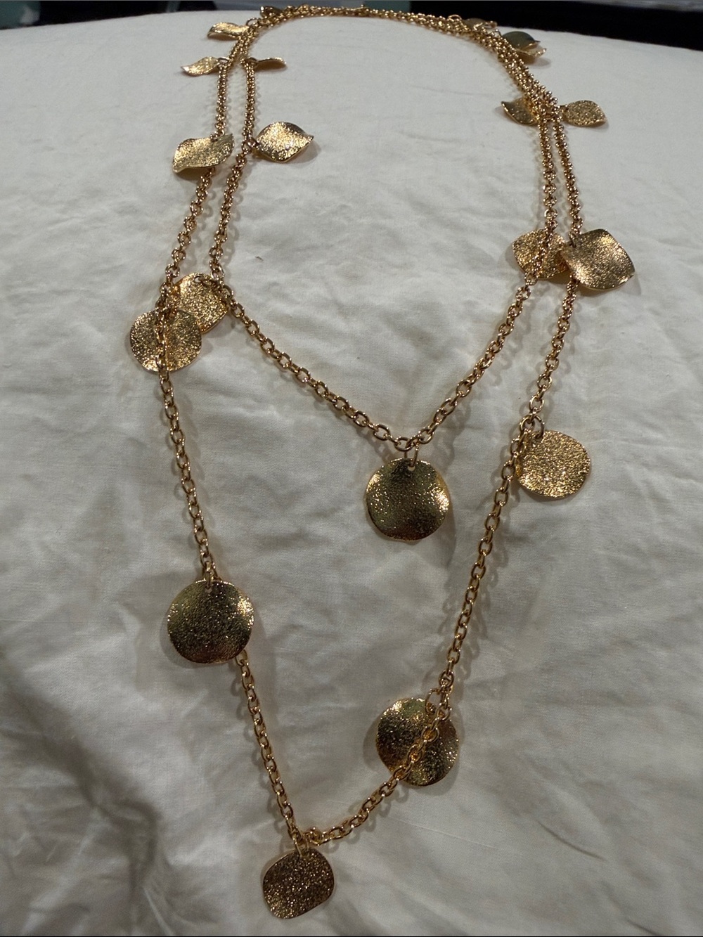 Premier Designs GoldTone -Textured Disc Necklace